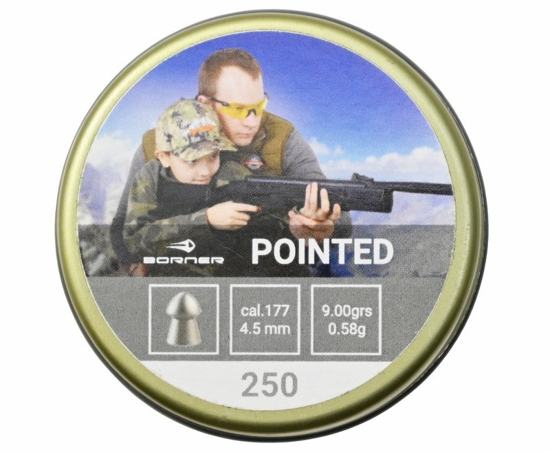 Пули пневматические Borner Pointed 4.5 мм (250 шт, 0.58 грамм)