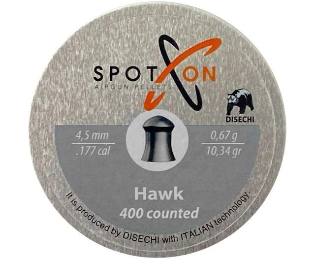 Пули пневматические Spoton Hawk 4.5 мм (0.67 г, 400 шт)