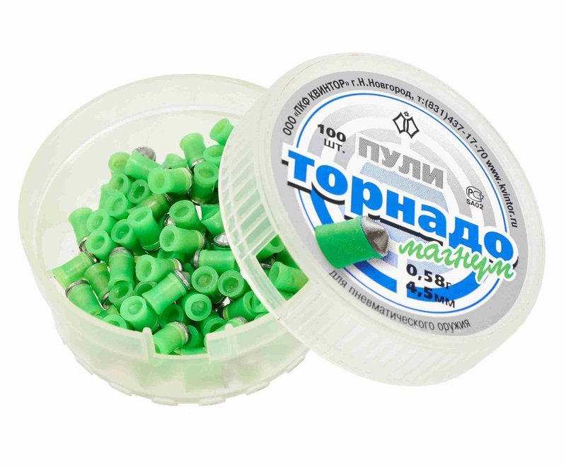 Пули пневматические Квинтор Торнадо-Магнум 4.5 мм (100 шт, 0.58 грамм)
