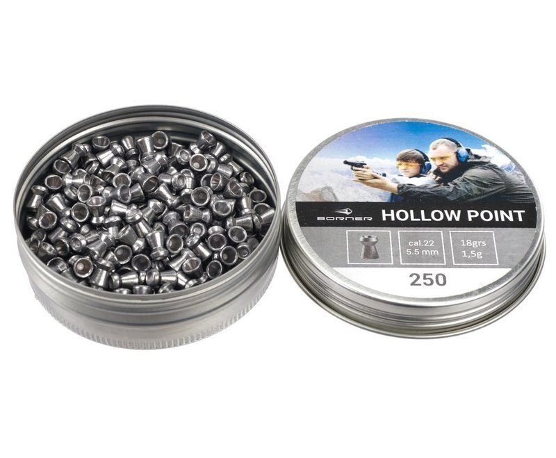 Пули пневматические Borner Hollow Point 5.5 мм (250 шт, 1.5 грамм)