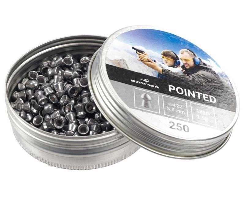 Пули пневматические Borner Pointed 5.5 мм (250 шт, 1.5 грамма)