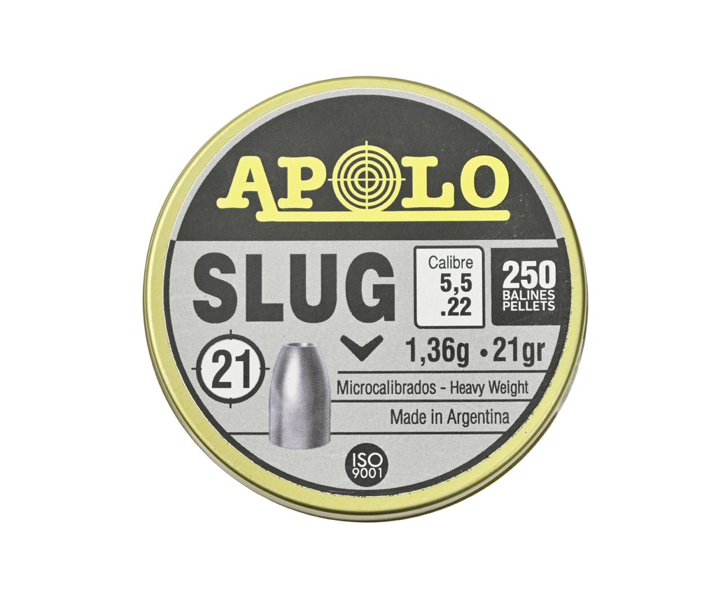 Пули пневматические Apolo Slug 5.5 мм (250 шт, 1.36 гр)