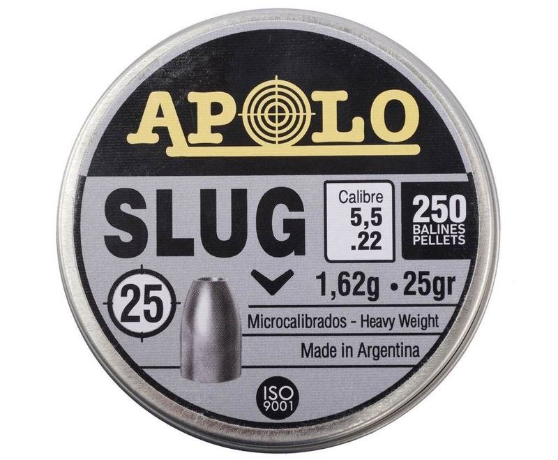 Пули пневматические Apolo Slug 5.5 мм (250 шт, 1.62 гр)