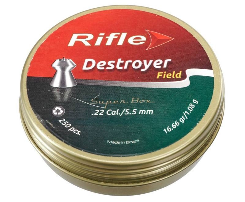 Пули пневматические Rifle Field Series Destroyer 5.5 мм (250 шт, 1.08 грамм)