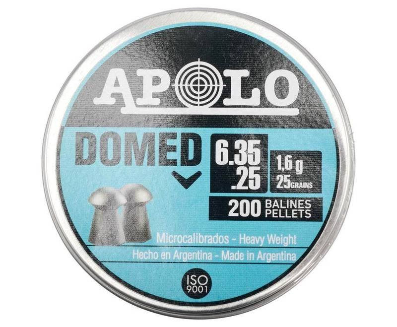 Пули пневматические Apolo Domed 6.35 мм (200 шт, 1.6 грамм)