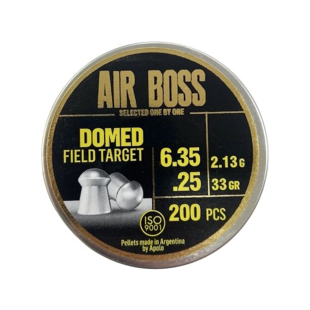 Пуля пневматическая APOLO AIR BOSS "Domed Field Target", калибр 6.35, 33 gr (200 шт.)