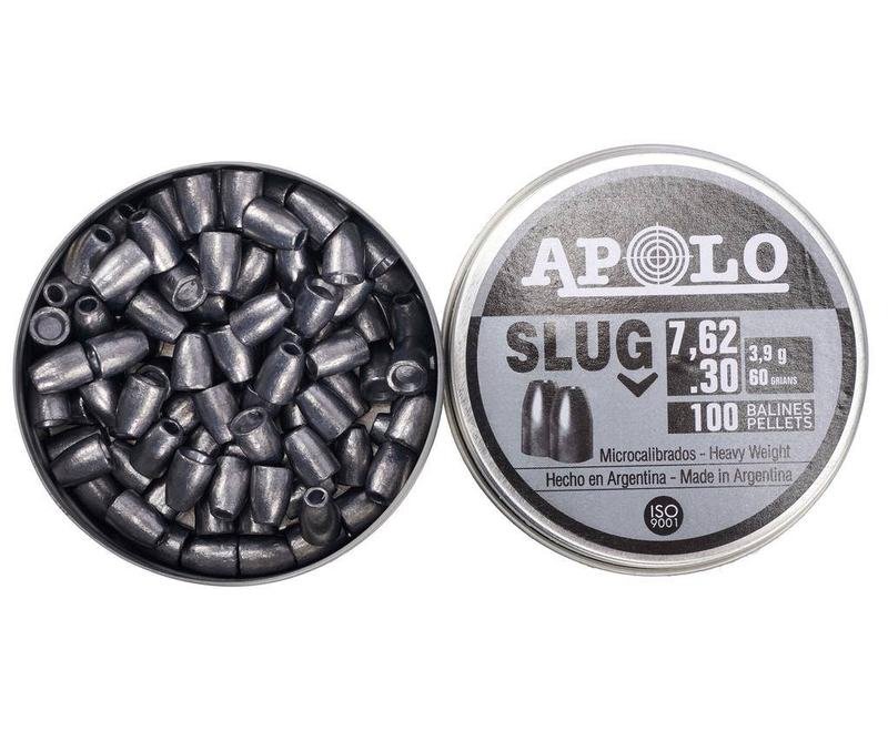 Пули пневматические Apolo Slug 7.62 мм (100 шт, 3.9 грамма)
