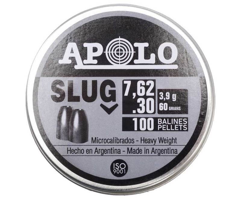 Пули пневматические Apolo Slug 7.62 мм (100 шт, 3.9 грамма)