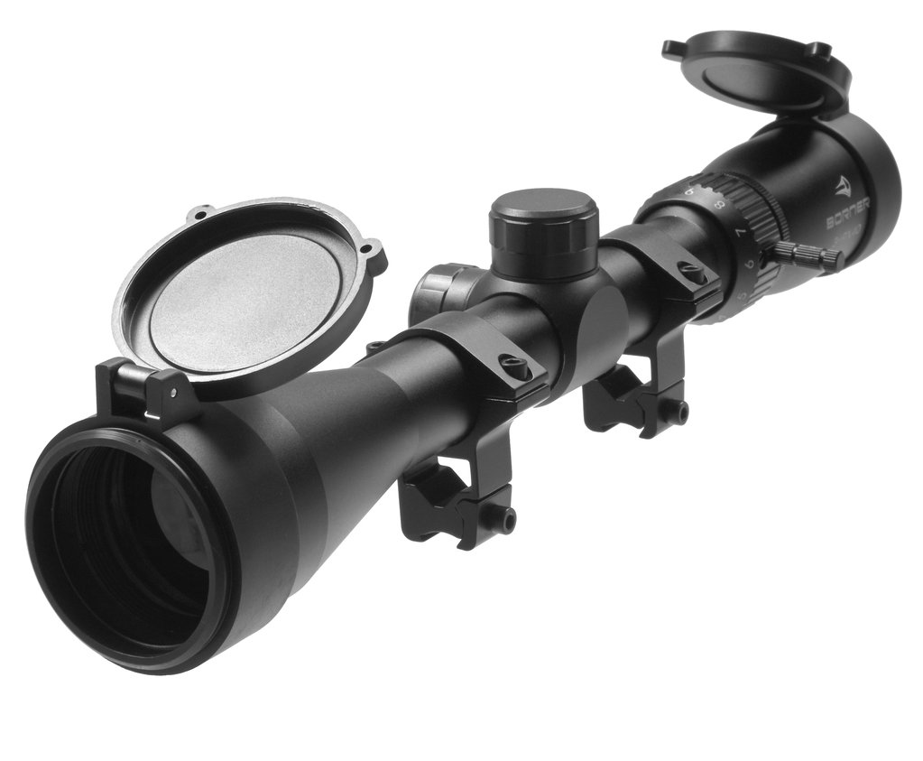 Оптический прицел Borner 3-9х40 (Mil-dot, 25.4 мм, крышки, кольца)